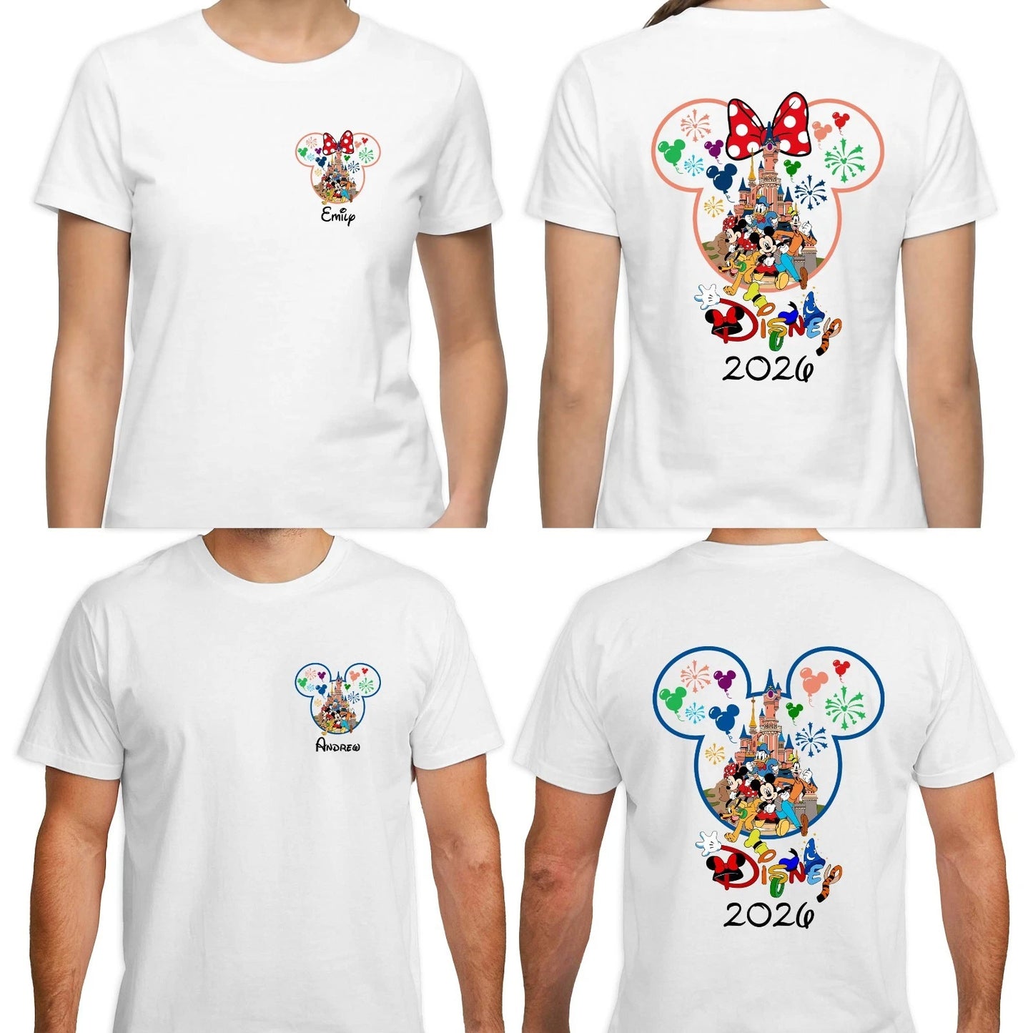 Personalised Disney Family Trip 2026 T-Shirt Mickey Minnie Matching Holiday 3229