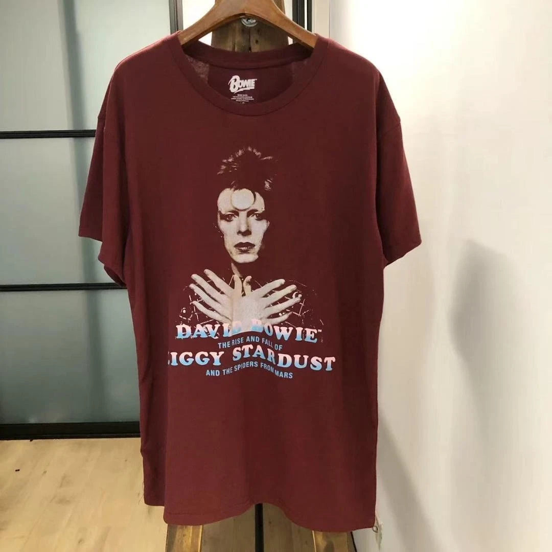 Perfect for daily wear DAVID BOWIE T-shirt short sleeve / rock T-shirt / unis