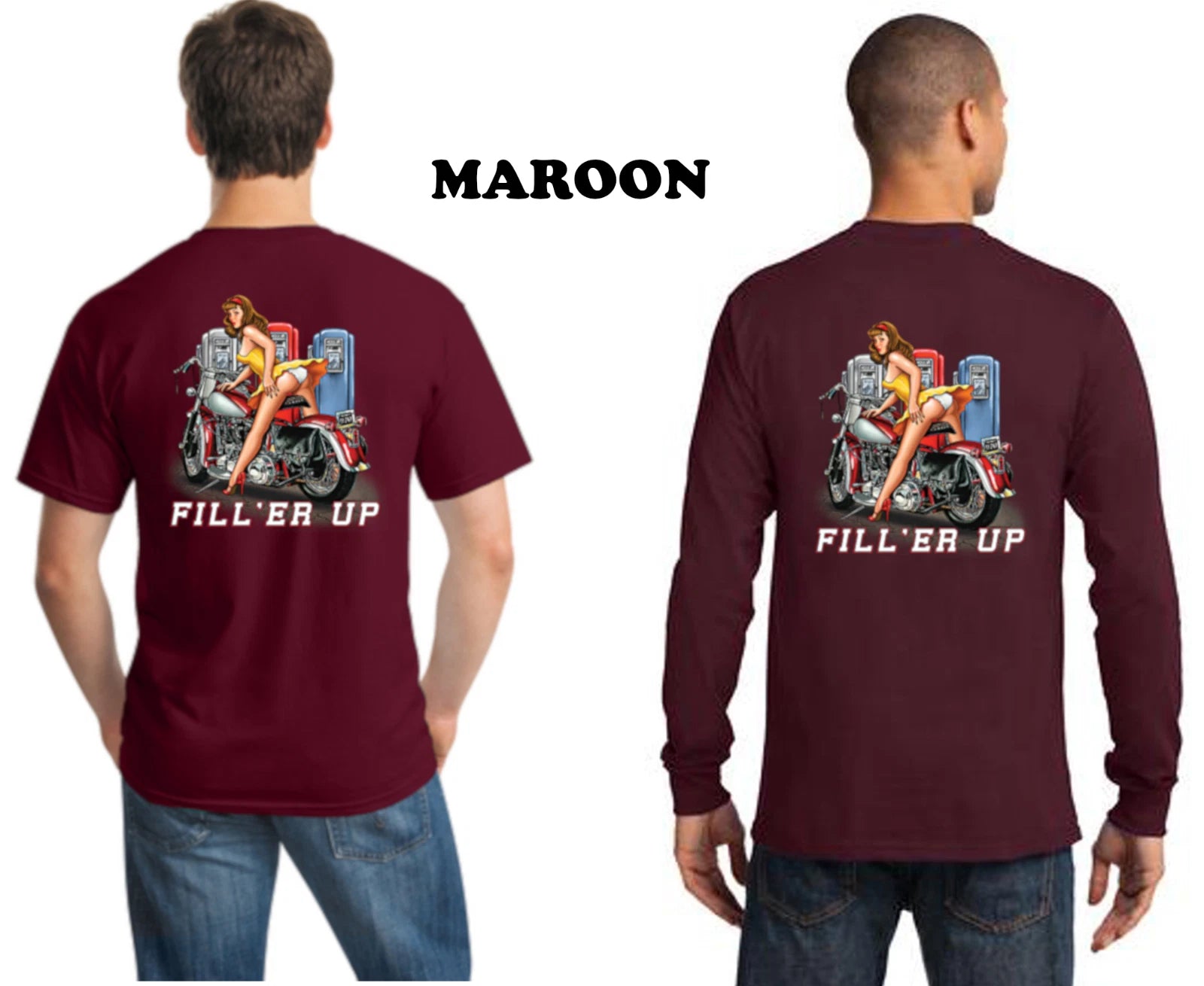 Biker Life Custom Chopper Scooter Sexy Girl On Classic Motorcycle Men's T Shirt