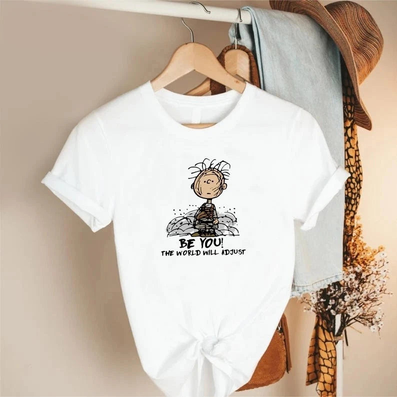 Vintage Peanuts Pigpen Be You The World Will Adjust Funny Cartoon T shirt
