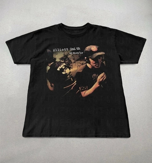 Elliott Smith Either or T-shirt, Indie folk shirt, retro 90s graphic tee