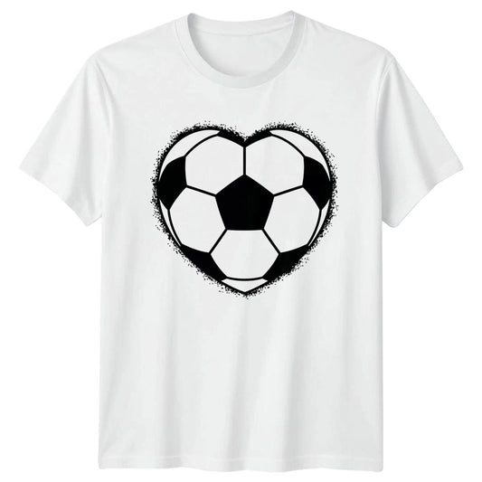 Heart Soccer Ball T-Shirt Sports Lovers Soccer Birthday Gift For Him And Her