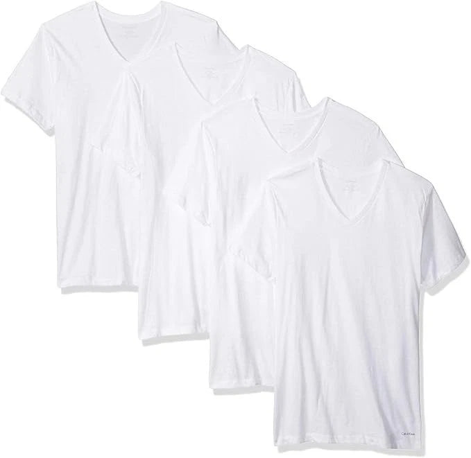 Calvin Klein Mens Cotton Multipack V Neck T-Shirts Pack of 4, Sz XL
