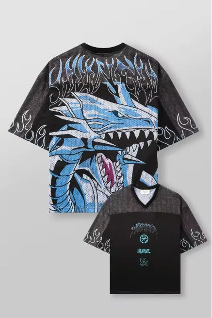 "YNGLA DRAGON" Oversized Gym Tee | Old School Graphic T-Shirt | Cotton, Mens
