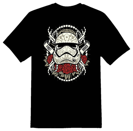 First order trooper and skeleton black or white tee