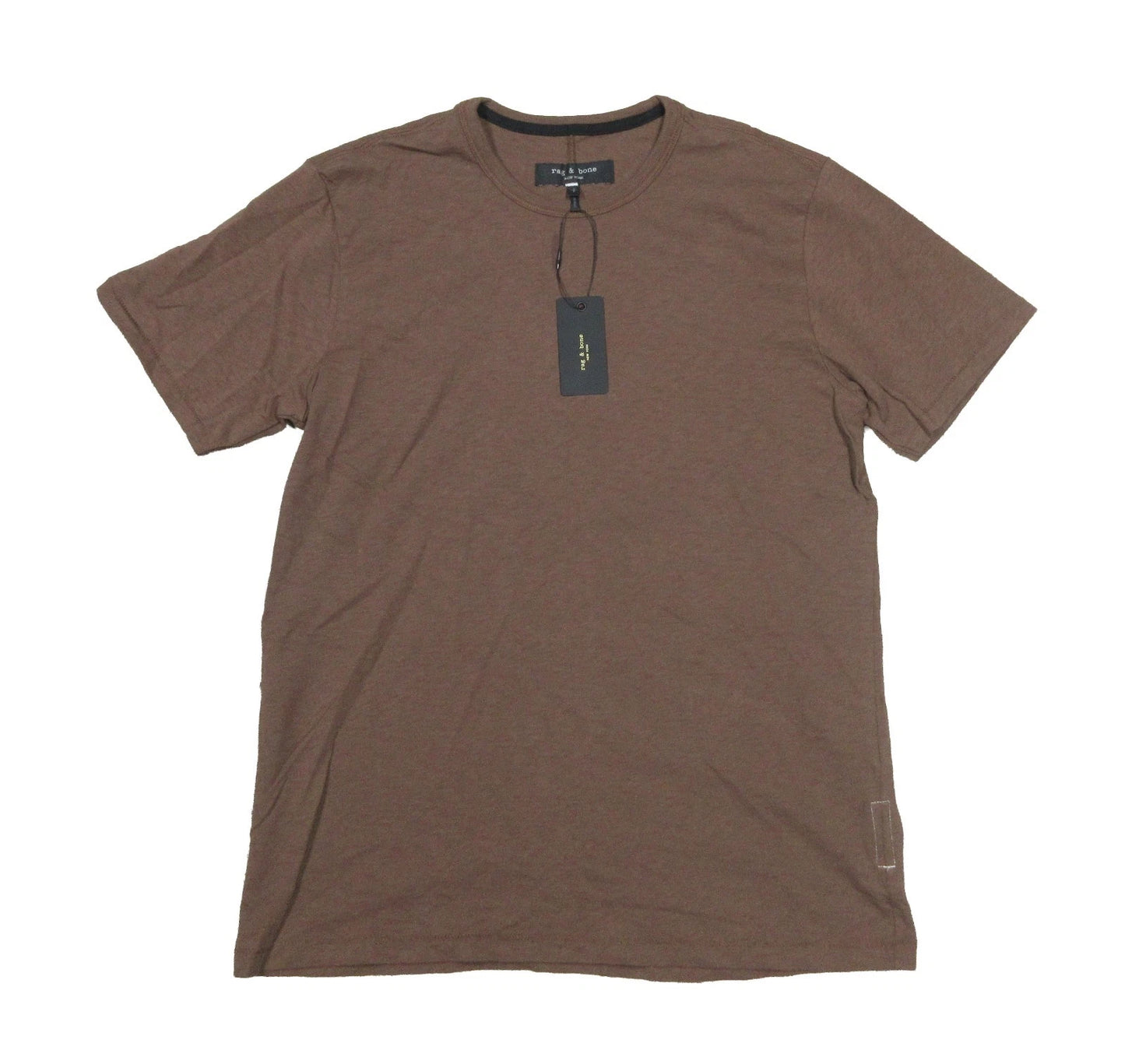 rag & bone Espresso Classic Lightweight Slub Cotton Short Sleeve Shirt (M)