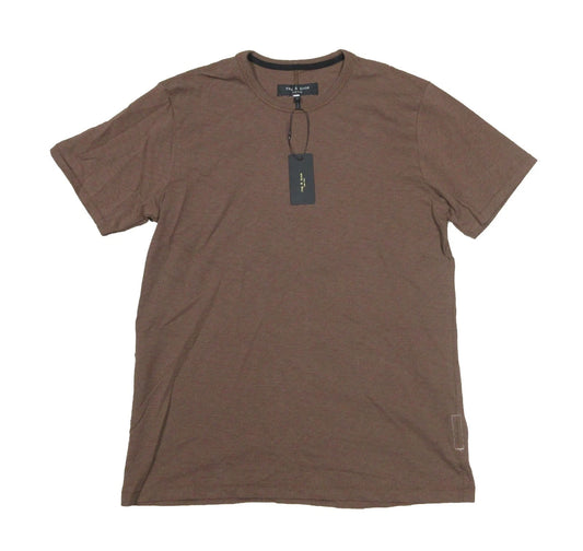 rag & bone Espresso Classic Lightweight Slub Cotton Short Sleeve Shirt (M)