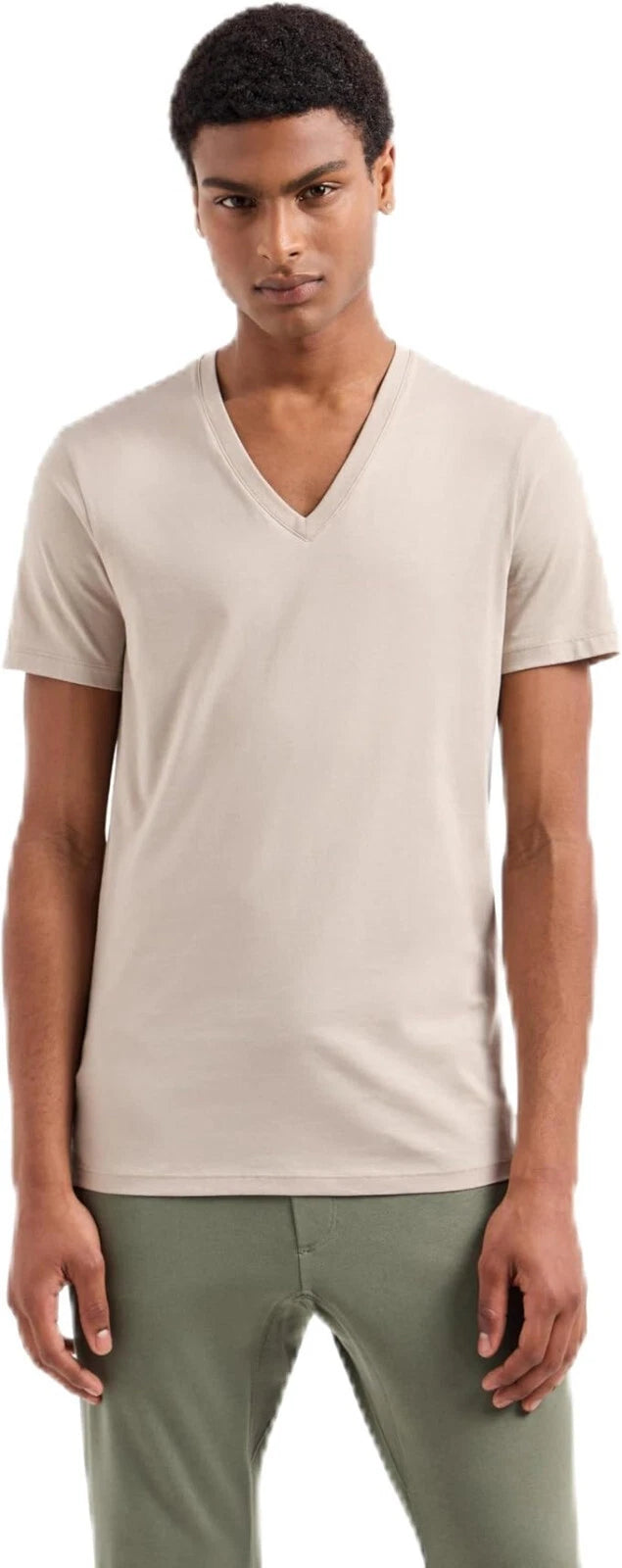 Armani Exchange Men's Basic Pima V Neck Tee, String, Size M