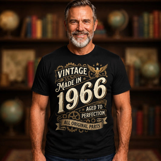Vintage 1966 T Shirt, 60th Birthday Aged to Perfection Gift