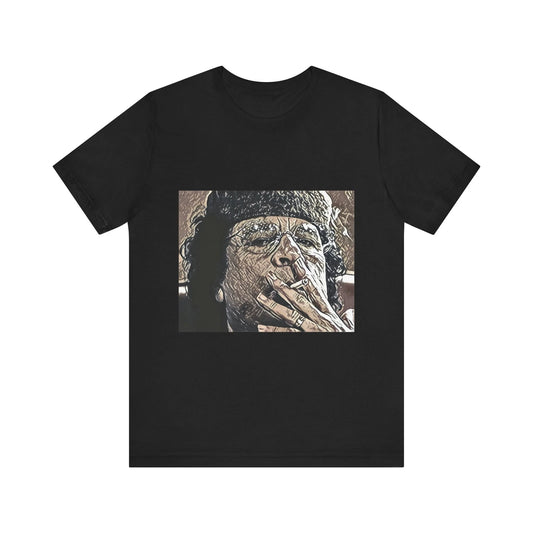 Muammar Gaddafi Short Sleeve Tee Shirt Graphic Print Crewneck Unisex Gift NEW