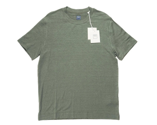 Fedeli $348 NWT Olive Green Extreme Linen Flex Short Sleeve T-Shirt (50 IT) M