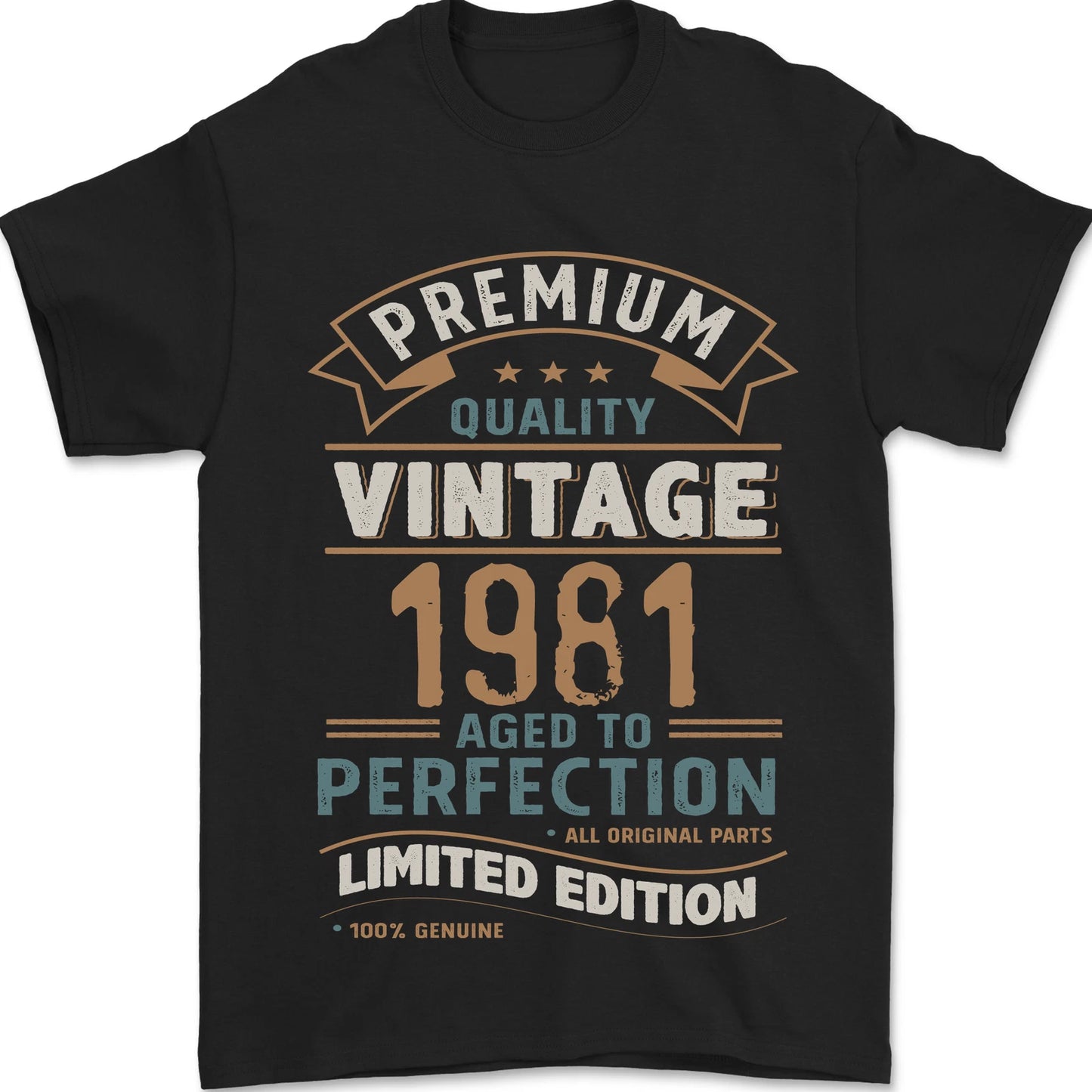 Premium Vintage 45th Birthday 1981 Mens T-Shirt 100% Cotton