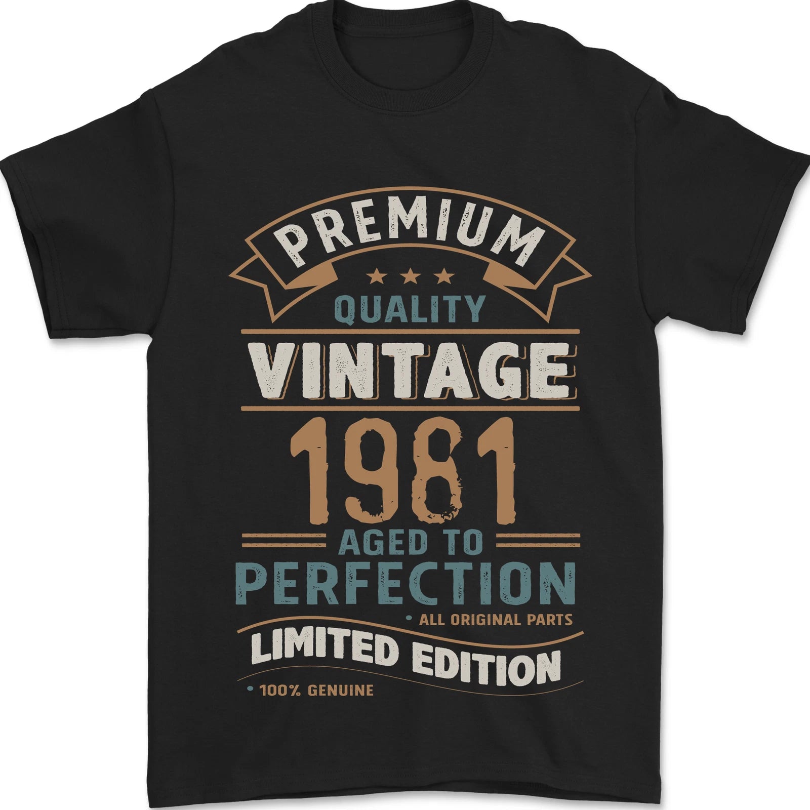 Premium Vintage 45th Birthday 1981 Mens T-Shirt 100% Cotton