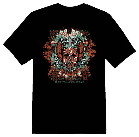 Warrior skull black or white tee shirt