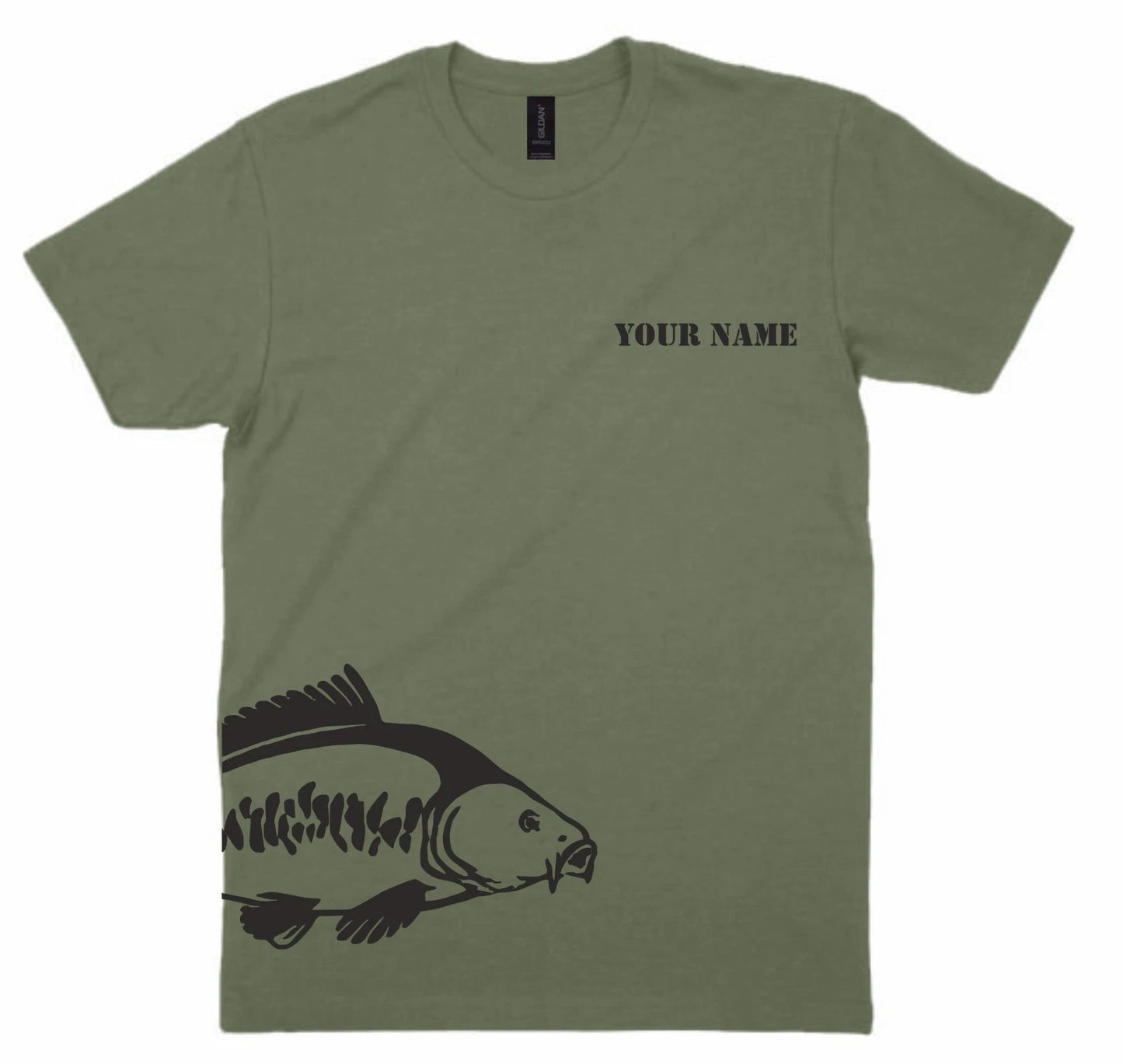 Personalised Carp Fishing T Shirt Custom Name Angler Fisherman Gift