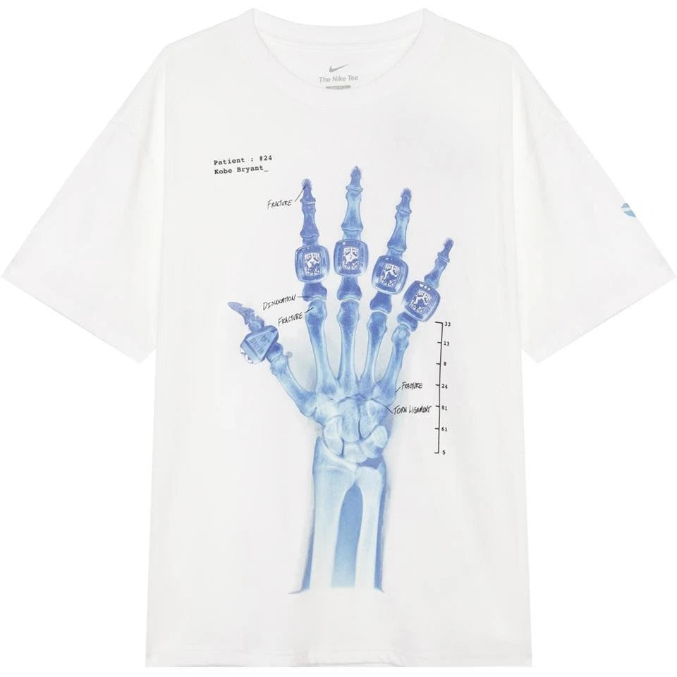 Nike Kobe X-Ray Broken Not Beaten White Blue Loose Shirt Asia Large HV6695-100