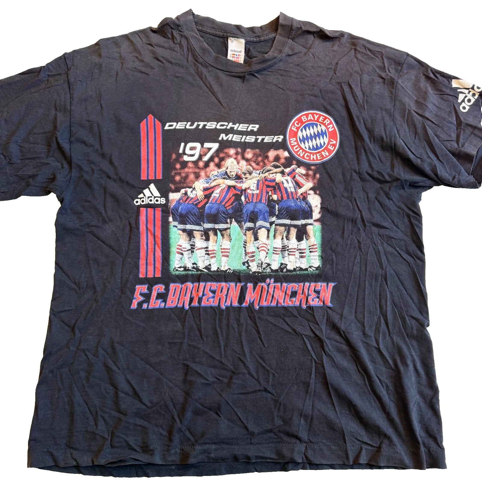 Vintage Adidas FC Bayern Munchen 1997 Soccer Football T-Shirt Mens XL