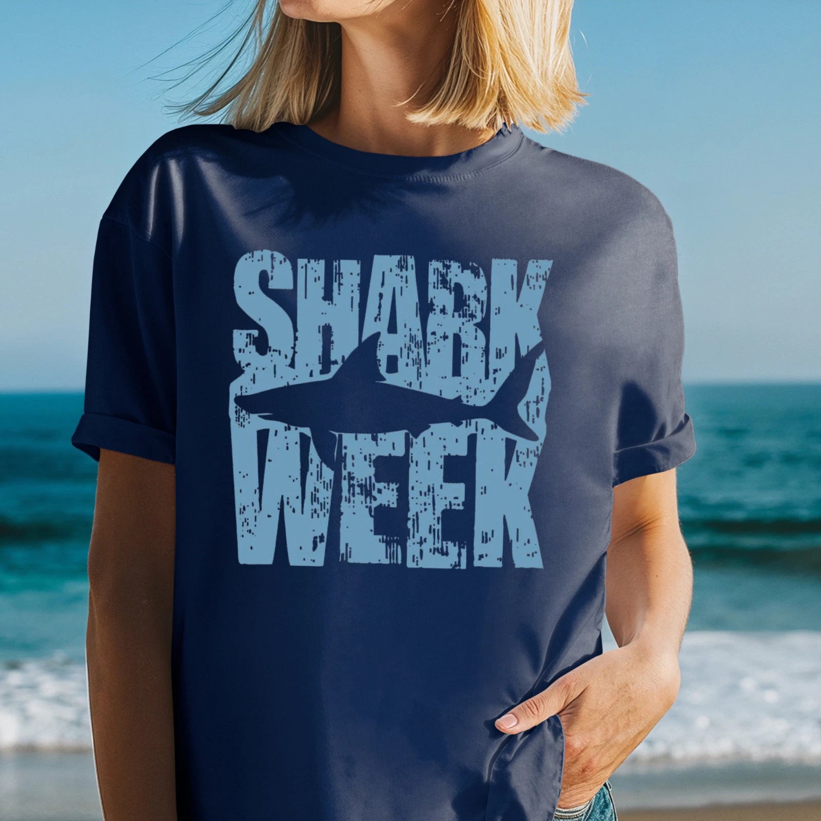 Shark Week shirt, Vintage shark graphic tee, Shark Week T-shirt, Ocean Lover Tee