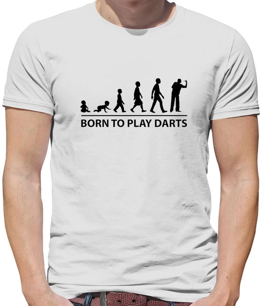 Born To Play Darts - Mens T-Shirt - Player Board Dart Pub Van Gerwen