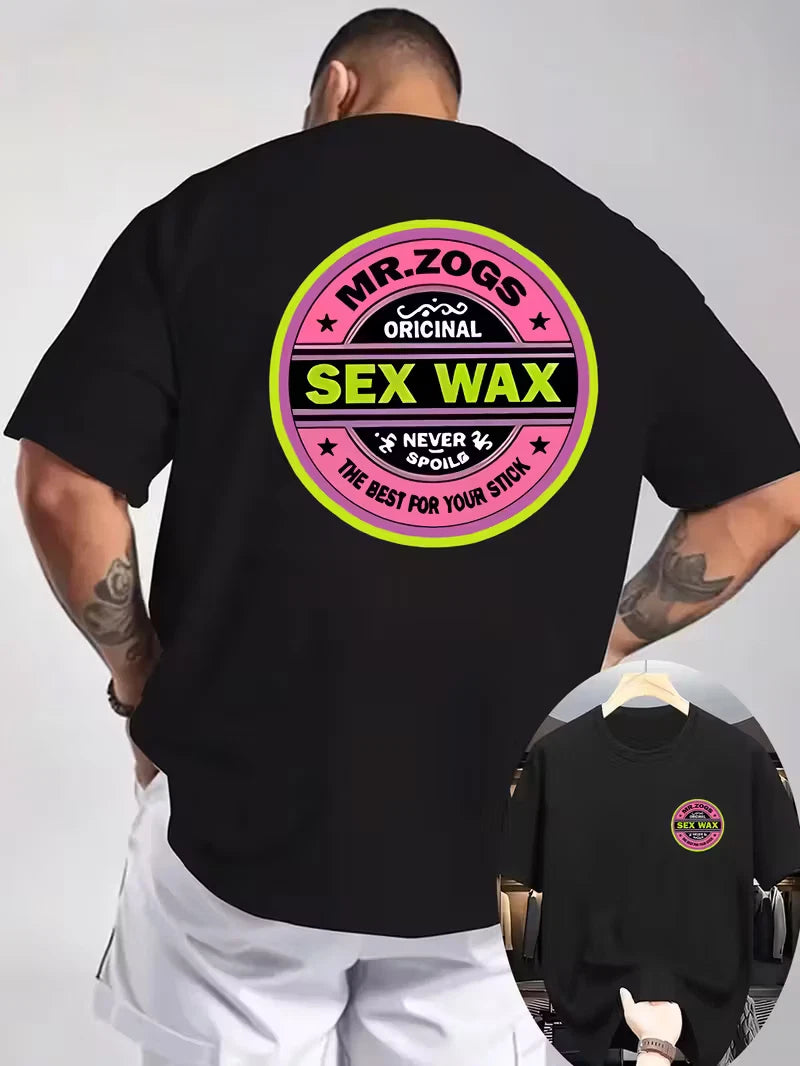 MR. ZOGS Men's Cotton Graphic Tee Sexy Wax Back Print Regular Fit T-Shirt