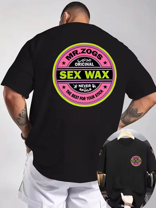 MR. ZOGS Men's Cotton Graphic Tee Sexy Wax Back Print Regular Fit T-Shirt