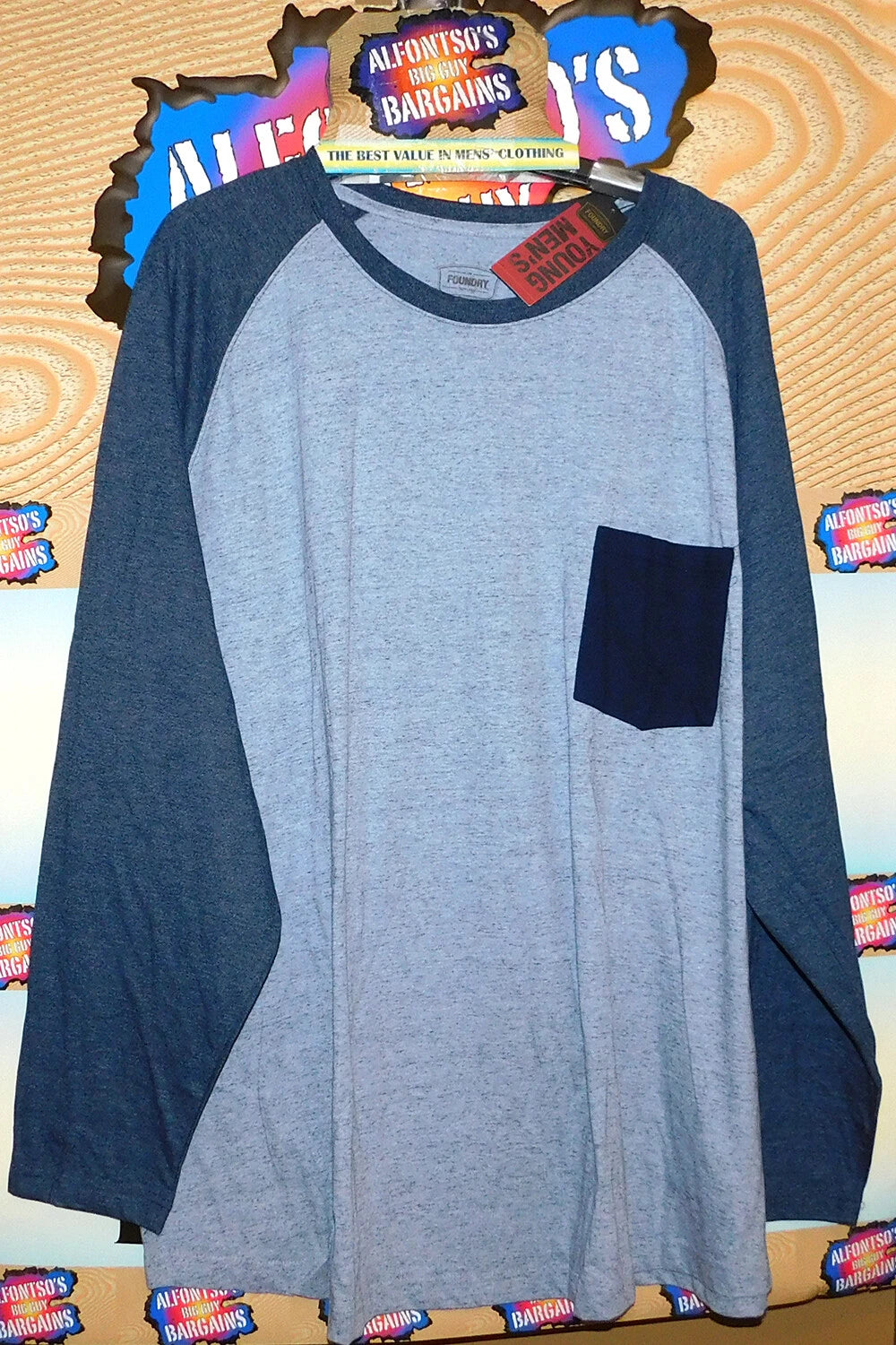 Mens Foundry Long Sleeve Thermal Slub Crew Tees B&T $16.99