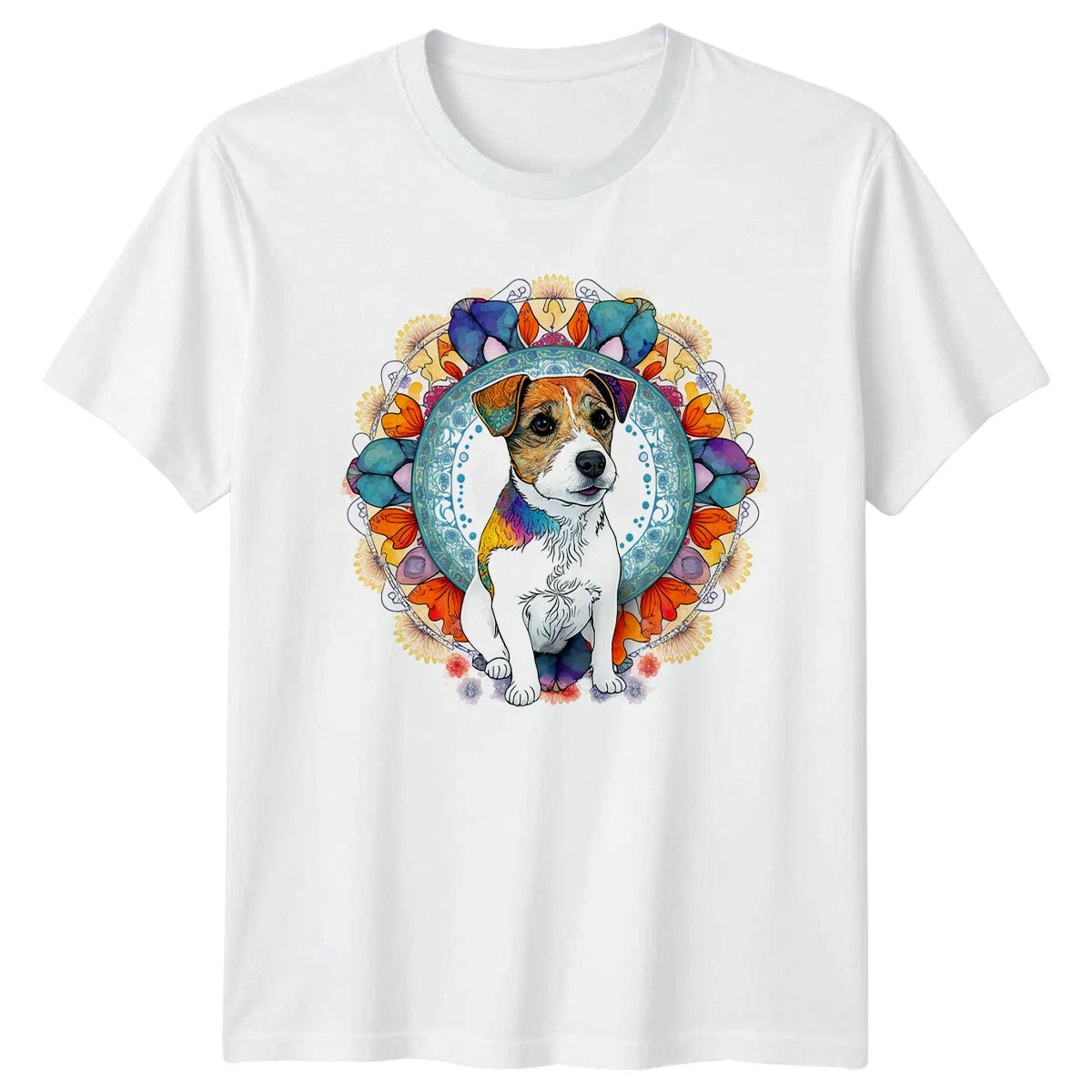 Jack Russell Terrier T-Shirt Dog Lover Mandala Art Gift For Him And Her