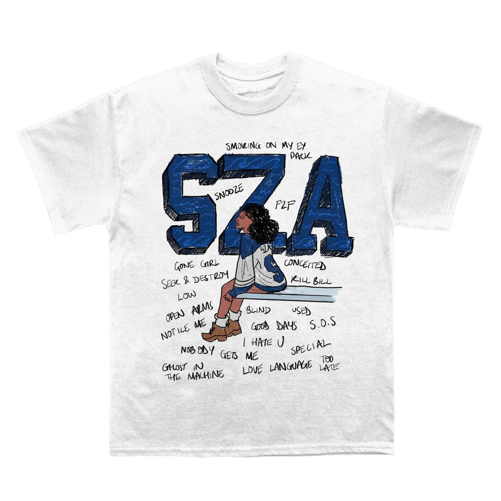 SZA Graphic T Shirt Y2K R&B Music Artist Tee Streetwear Cotton Unisex S-3XL