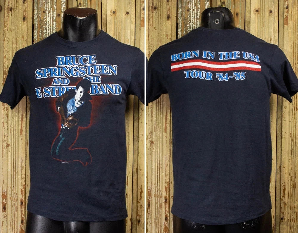 Vintage Bruce Springsteen Born In The USA Tour Concert T Shirt Black