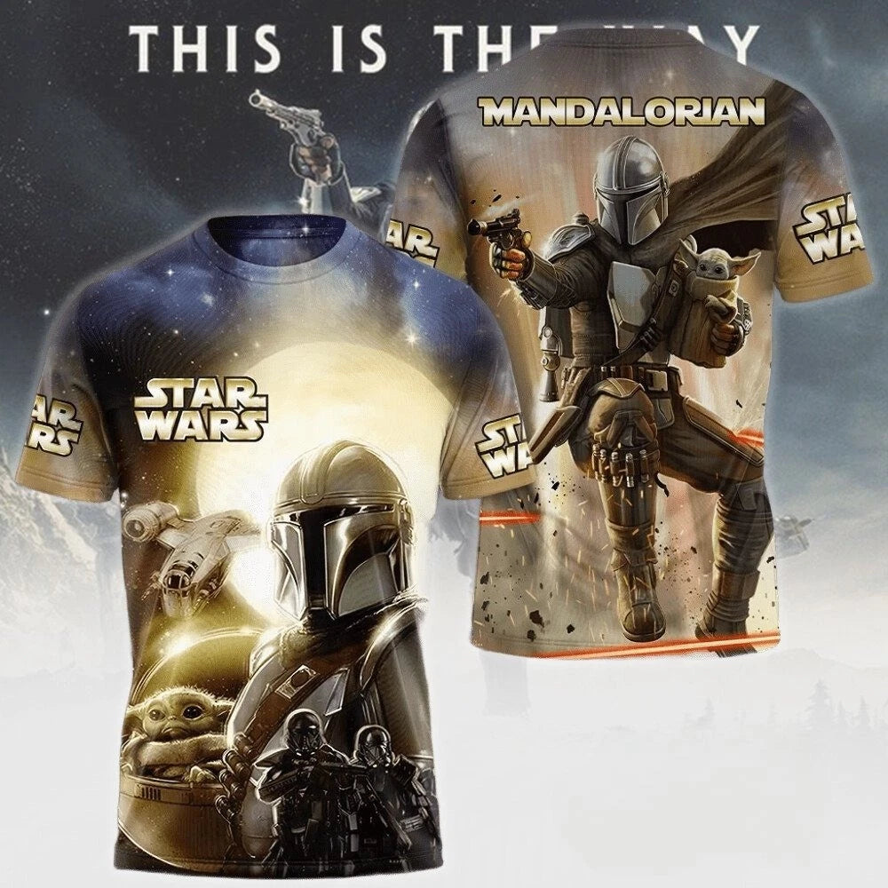 Mandalorian Helmet 3D All Over Print Graphic T-Shirt