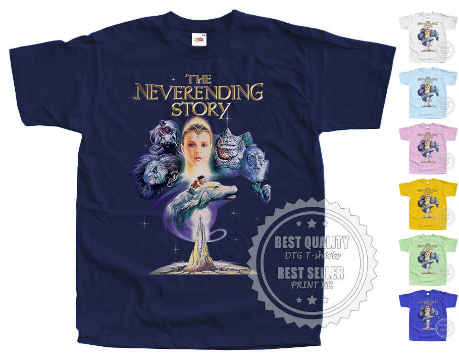 The Neverending Story T SHIRT V3 Movie Poster Colors Blue All Sizes S to 5XL
