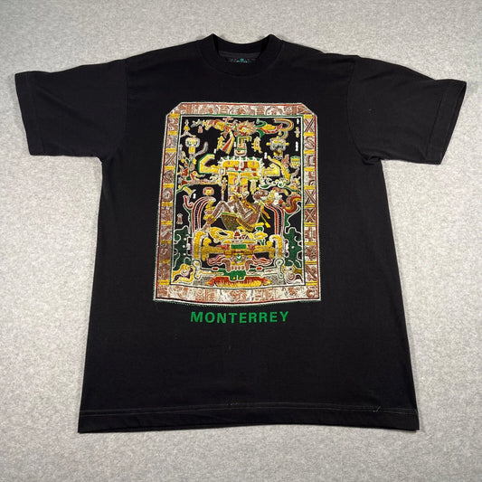 Vintage California Shirt Adult Medium Black Monterrey Aztec Destination Mens