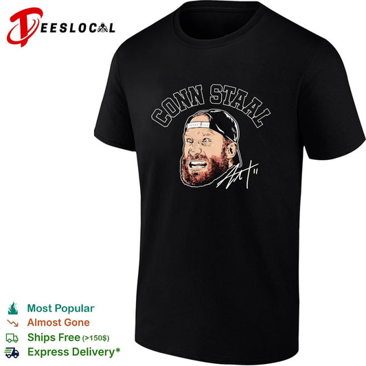 Conn Staal Carolina Hurricanes bearded hockey player caricature signature shirt