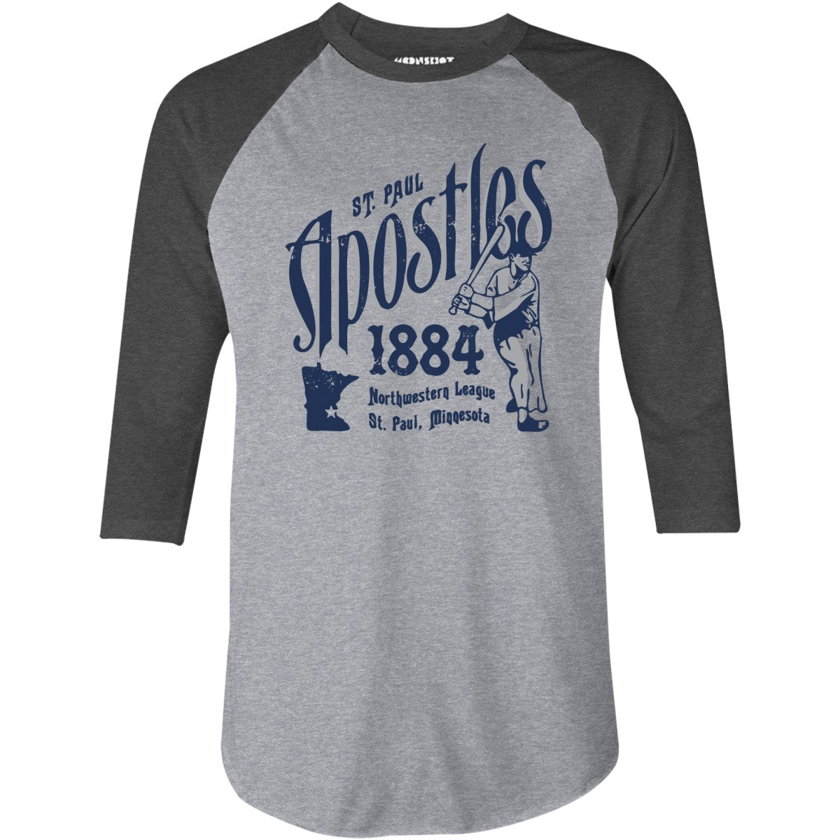 Saint Paul Apostles - Minnesota - Vintage Defunct Baseball Teams - 3/4 Sleeve Raglan T-Shirt