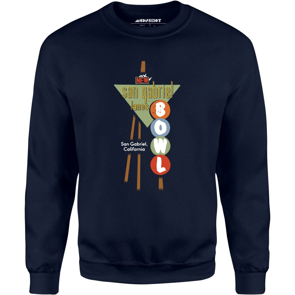 San Gabriel Lanes - San Gabriel, CA - Vintage Bowling Alley - Unisex Sweatshirt