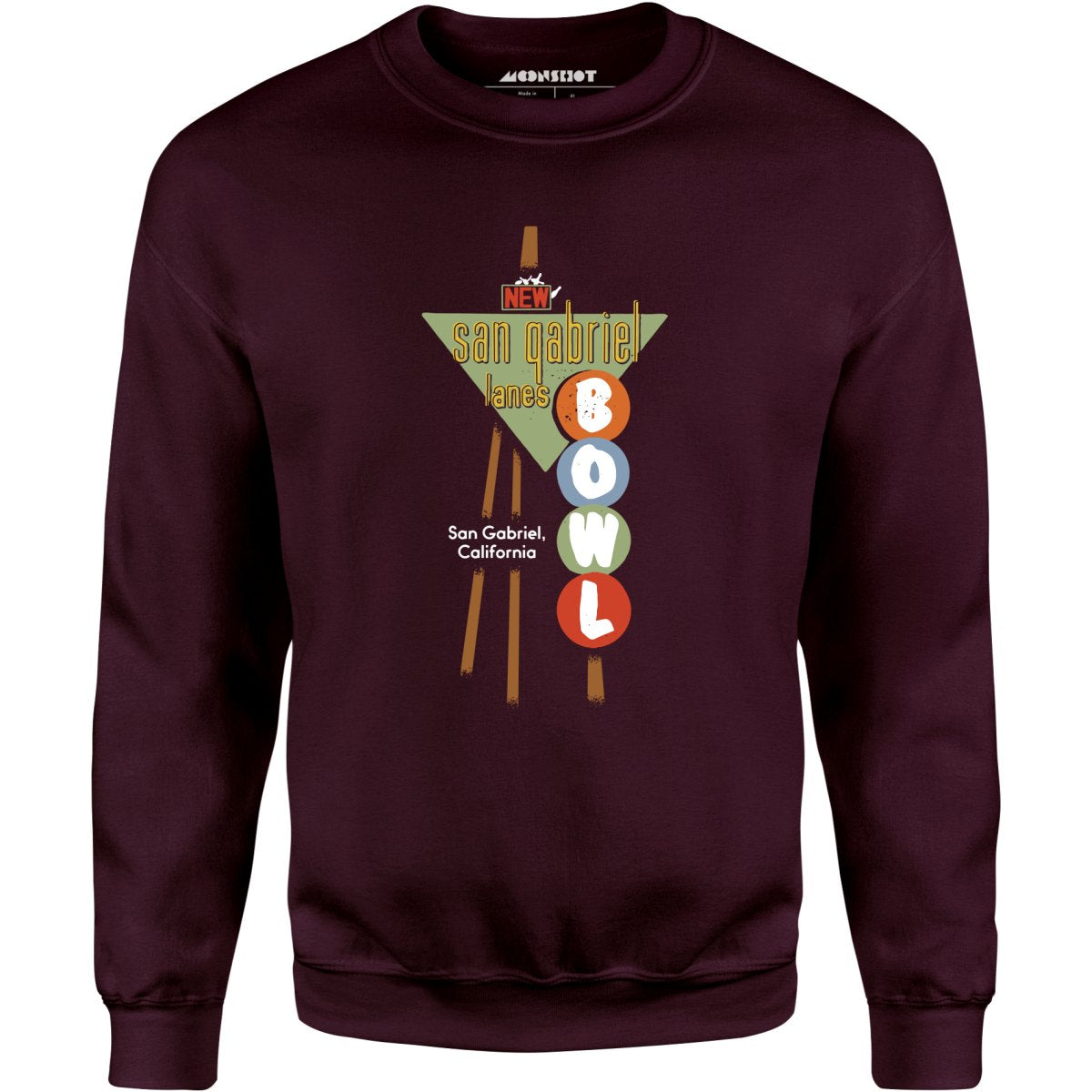 San Gabriel Lanes - San Gabriel, CA - Vintage Bowling Alley - Unisex Sweatshirt