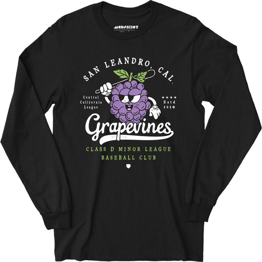San Leandro Grapevines - California - Vintage Defunct Baseball Teams - Long Sleeve T-Shirt