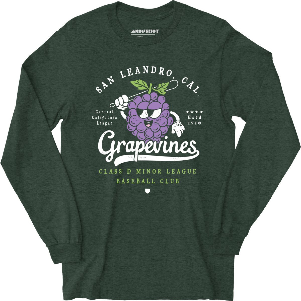 San Leandro Grapevines - California - Vintage Defunct Baseball Teams - Long Sleeve T-Shirt