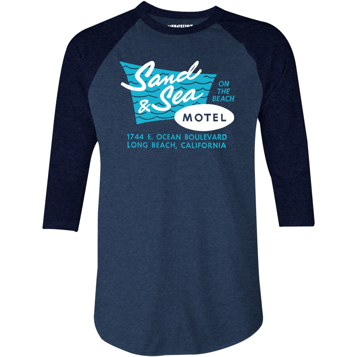 Sand & Sea Motel - Long Beach, CA - Vintage Motel - 3/4 Sleeve Raglan T-Shirt