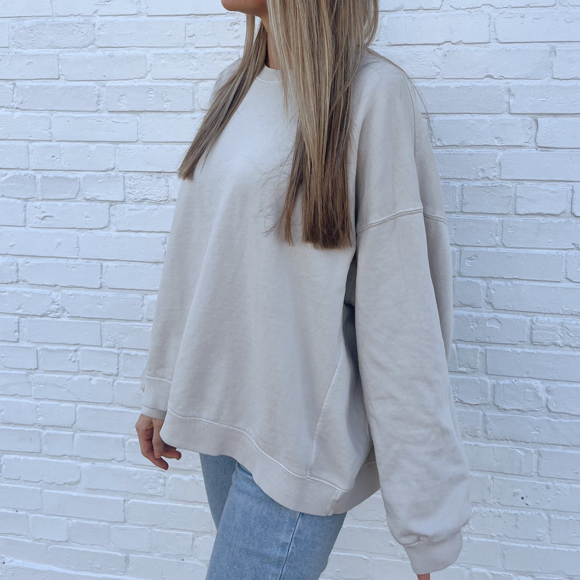 Bone Oversized Boxy Crew - clothing by TeeHivey.com (Image 3)