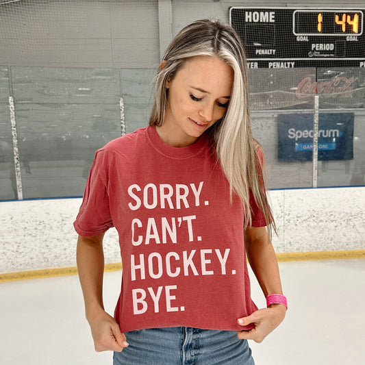Sorry Can't Hockey Bye - clothing by TeeHivey.com (Image 1)
