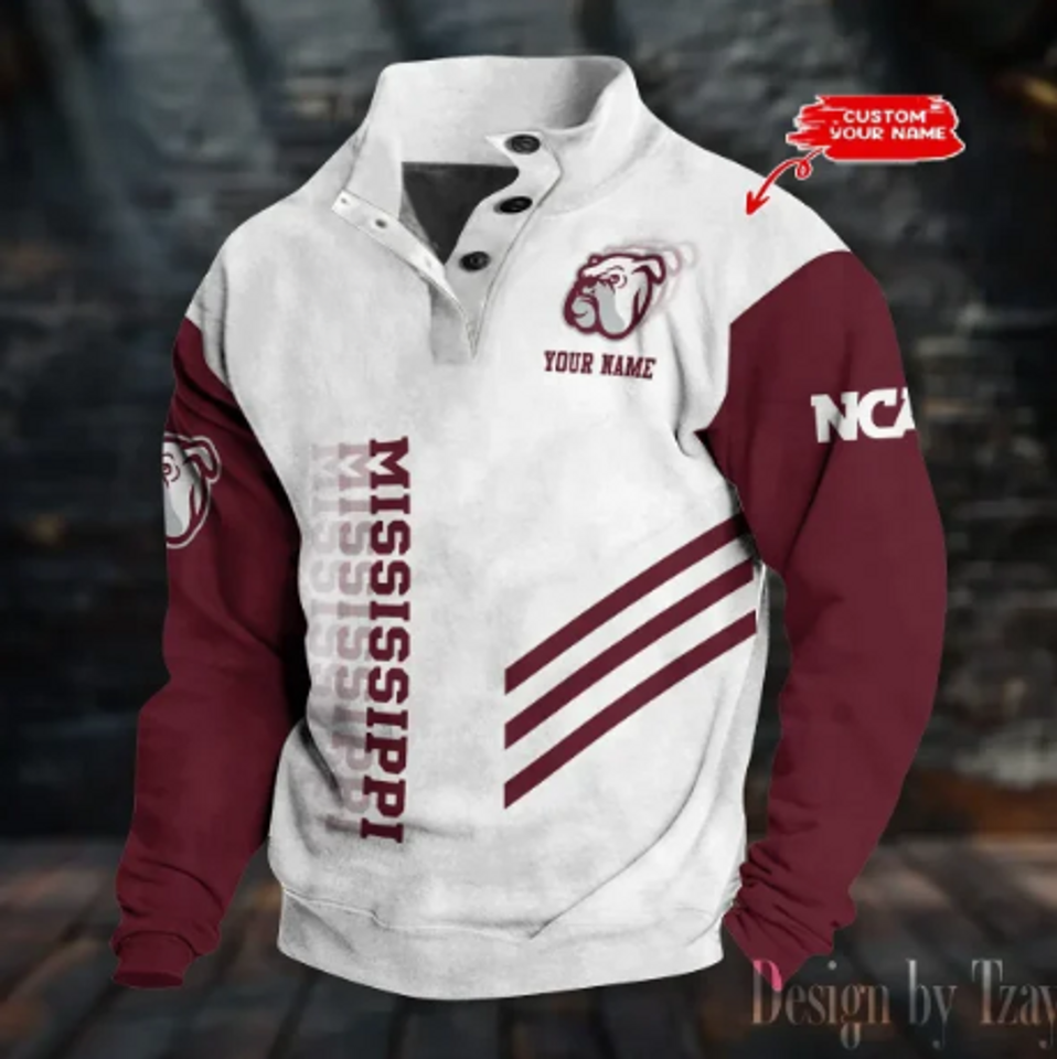 Personalized Mississippi  Stand Collar Sweatshirt, Basketball Fan Gift