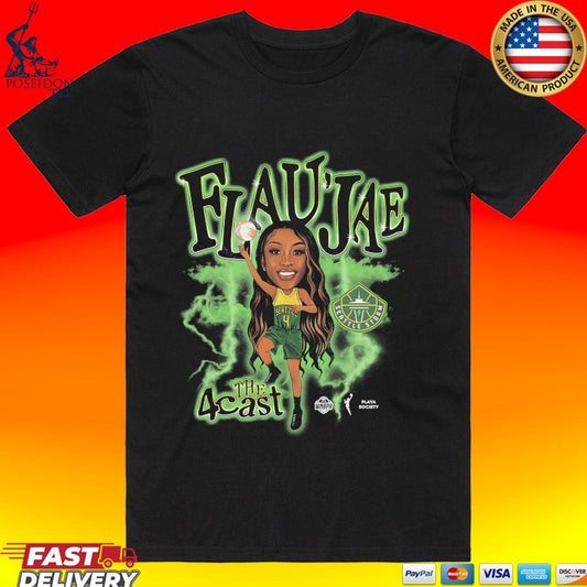 Seattle Storm Team Playa Society Flaujae Johnson Player T-shirt