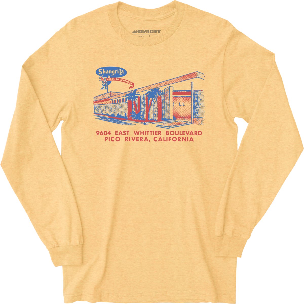 Shangri-La - Pico Rivera, CA - Vintage Restaurant - Long Sleeve T-Shirt