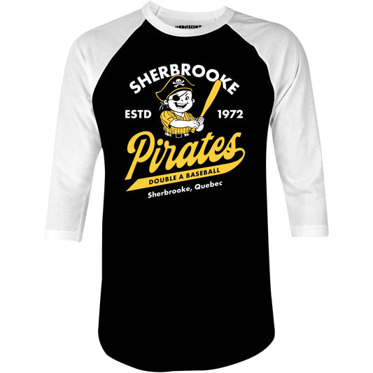 Sherbrooke Pirates - Quebec - Vintage Defunct Baseball Teams - 3/4 Sleeve Raglan T-Shirt
