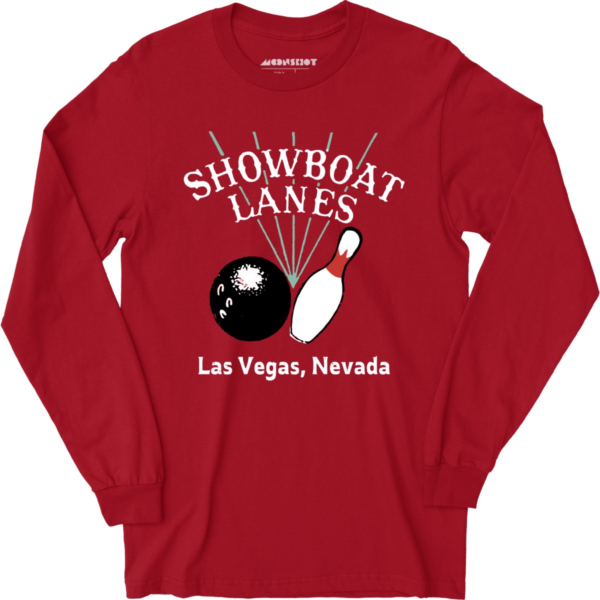 Showboat Lanes - Las Vegas, NV - Vintage Bowling Alley - Long Sleeve T-Shirt