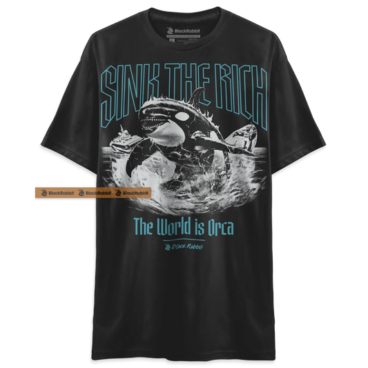Sink The Rich - The World Is Orca Killer Whale Unisex Classic T-Shirt