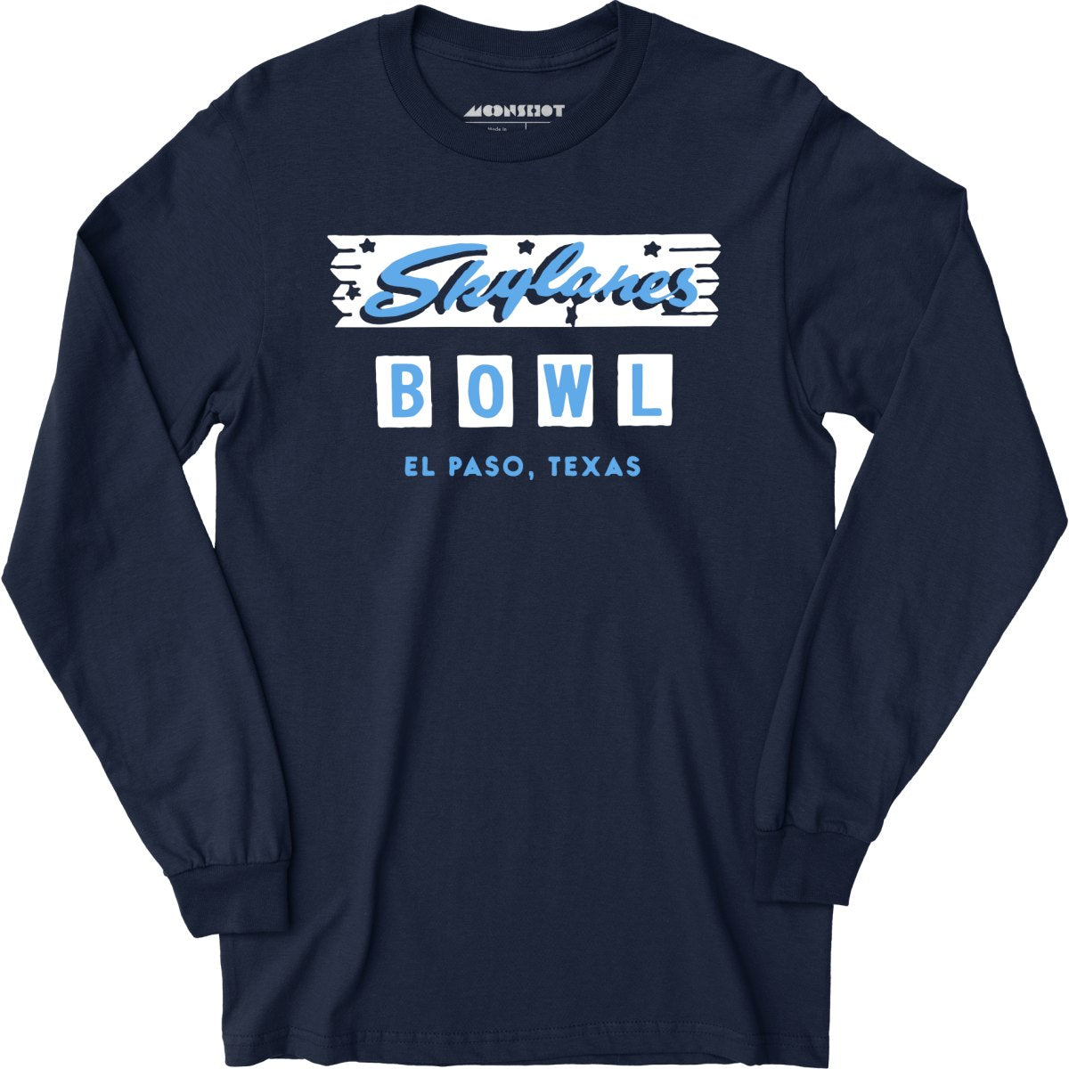 Skylanes Bowl - El Paso, TX - Vintage Bowling Alley - Long Sleeve T-Shirt