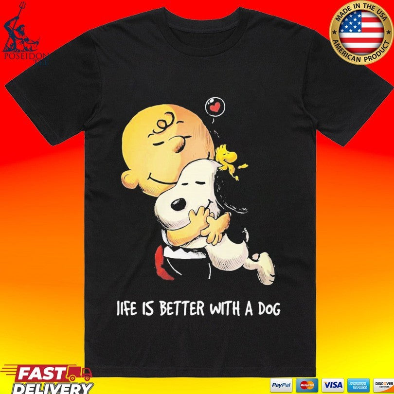 Snoopy And Charlie Brown Life Is Better With A Dog T-shirt