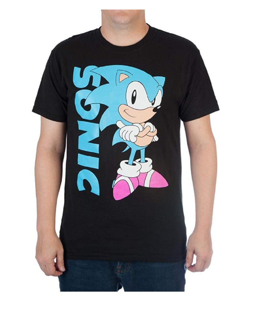 Sega Sonic Black Adult T Shirt - clothing by TeeHivey.com (Image 2)